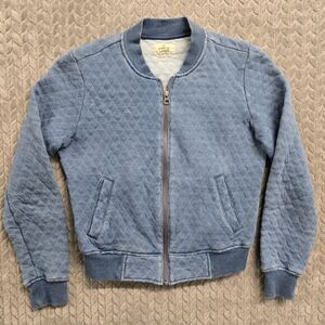 Marine Layer Bomber Jacket XS‎ Womens Blue Quilted Full Zip Lightweight